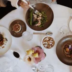 Selection of beautifully presented dishes at the Prince de Galles Paris