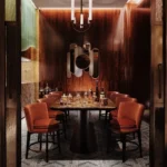 Elegant restaurant dining room at the Prince de Galles Paris