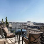 Rooftop terrace with panoramic Paris views at the Prince de Galles Paris