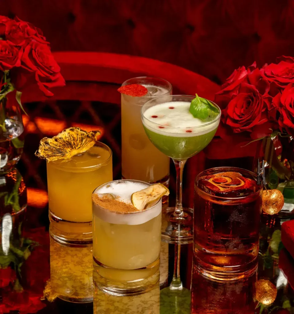 Selection of cocktails served at Raspoutine Dubai