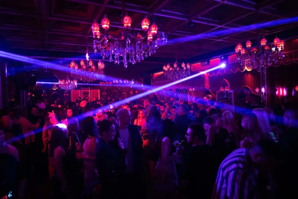 Crowded dance floor at Raspoutine Dubai nightclub
