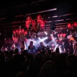 Crowded dance floor inside Raspoutine Paris nightclub
