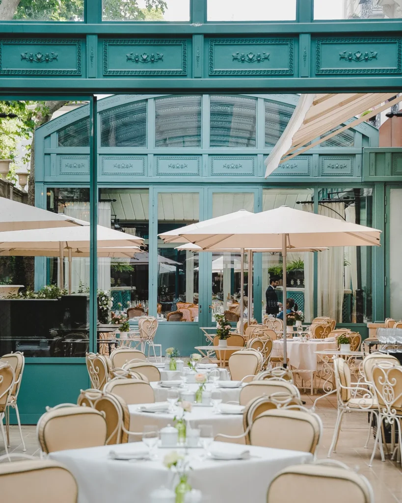 Outdoor dining terrace at the Ritz Paris