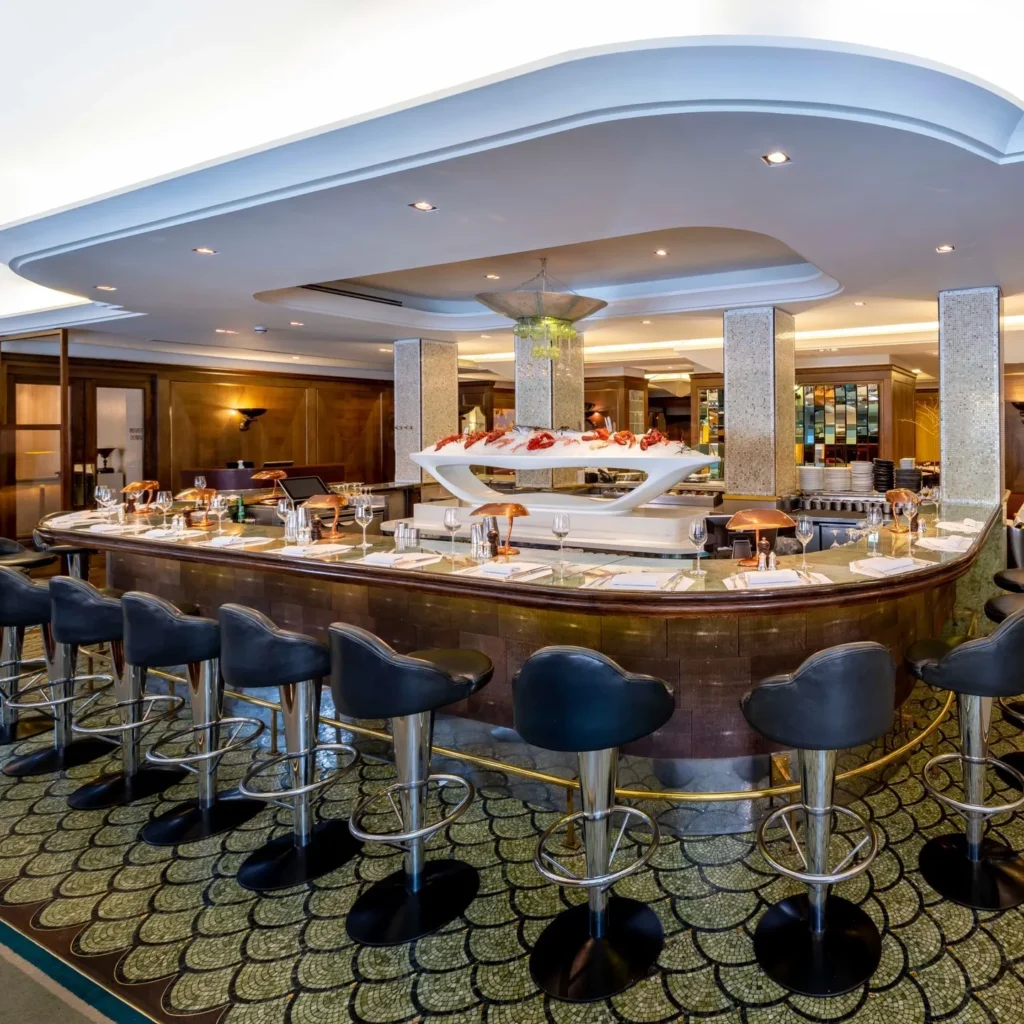 Oyster bar and counter seating at Scott's Mayfair