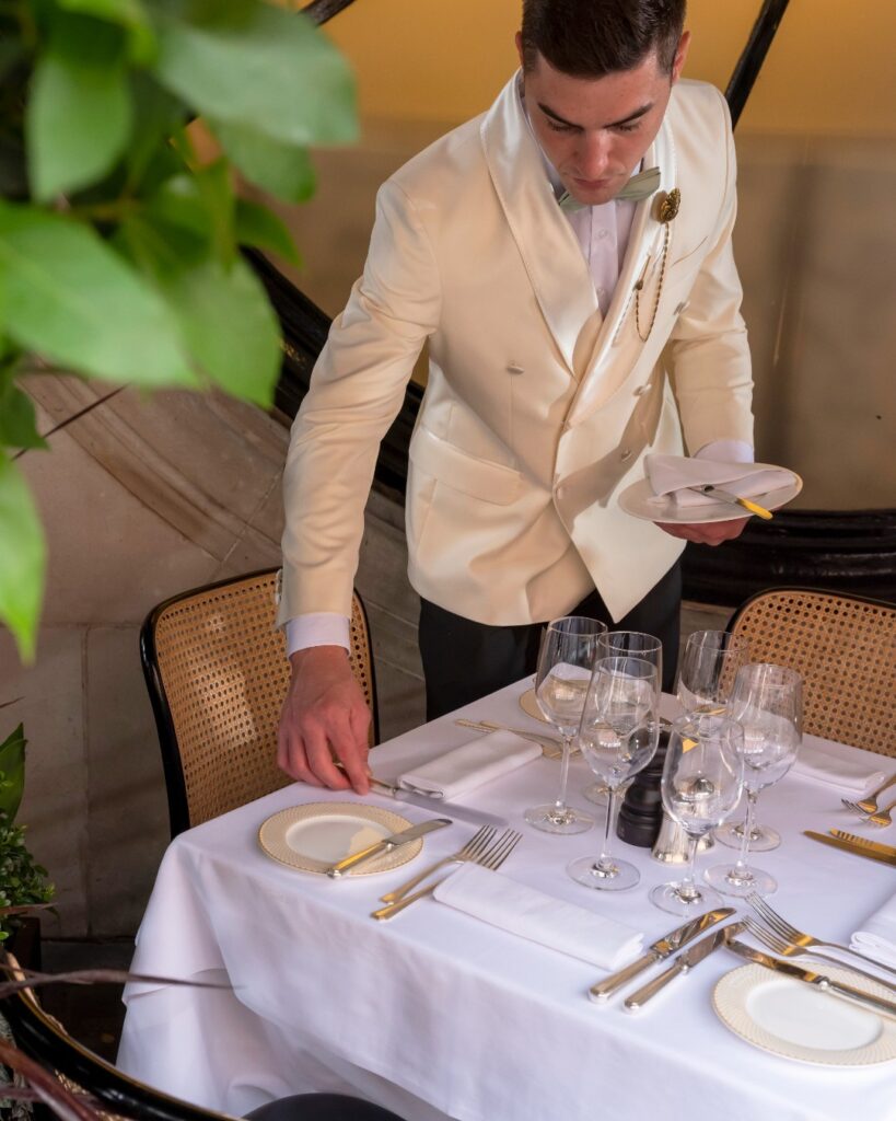 Seafood dish being served at Scott's Mayfair restaurant in London