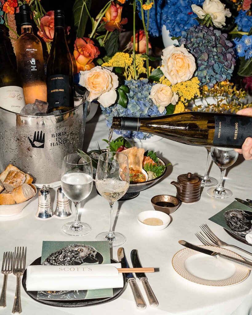 Seafood dining table beautifully set at Scott's Mayfair in London