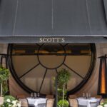 Entrance to Scott's Mayfair restaurant in Mayfair, London