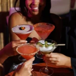 Colorful cocktails being served at STK Milan