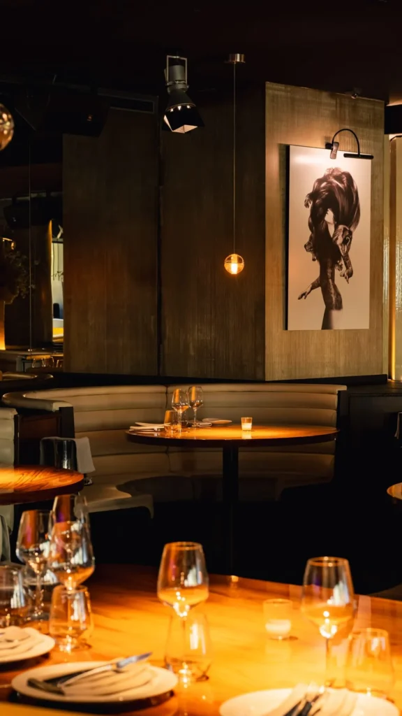 Private dining area with an elegant table setting at STK Milan