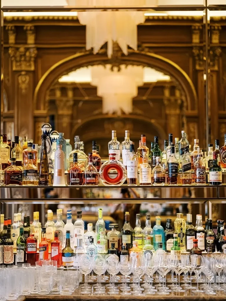 Elegant bar filled with spirits at The Peninsula Paris