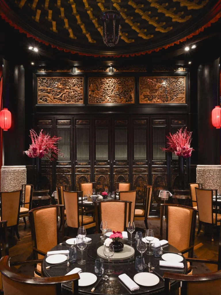 Elegant Chinese-inspired dining room at The Peninsula Paris
