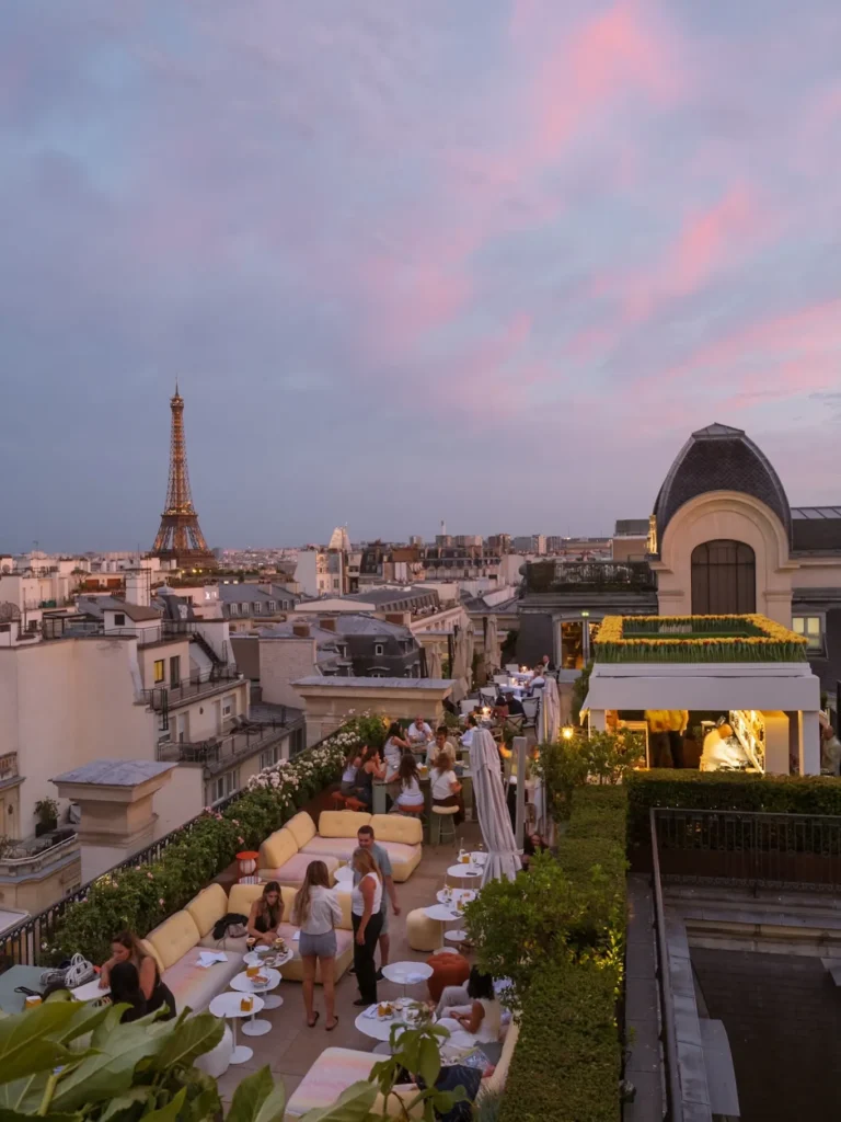 Panoramic Paris city view from The Peninsula Paris