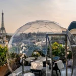 Glass dining dome on the rooftop of The Peninsula Paris