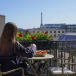 Paris balcony terrace with city views at Le Bristol Paris