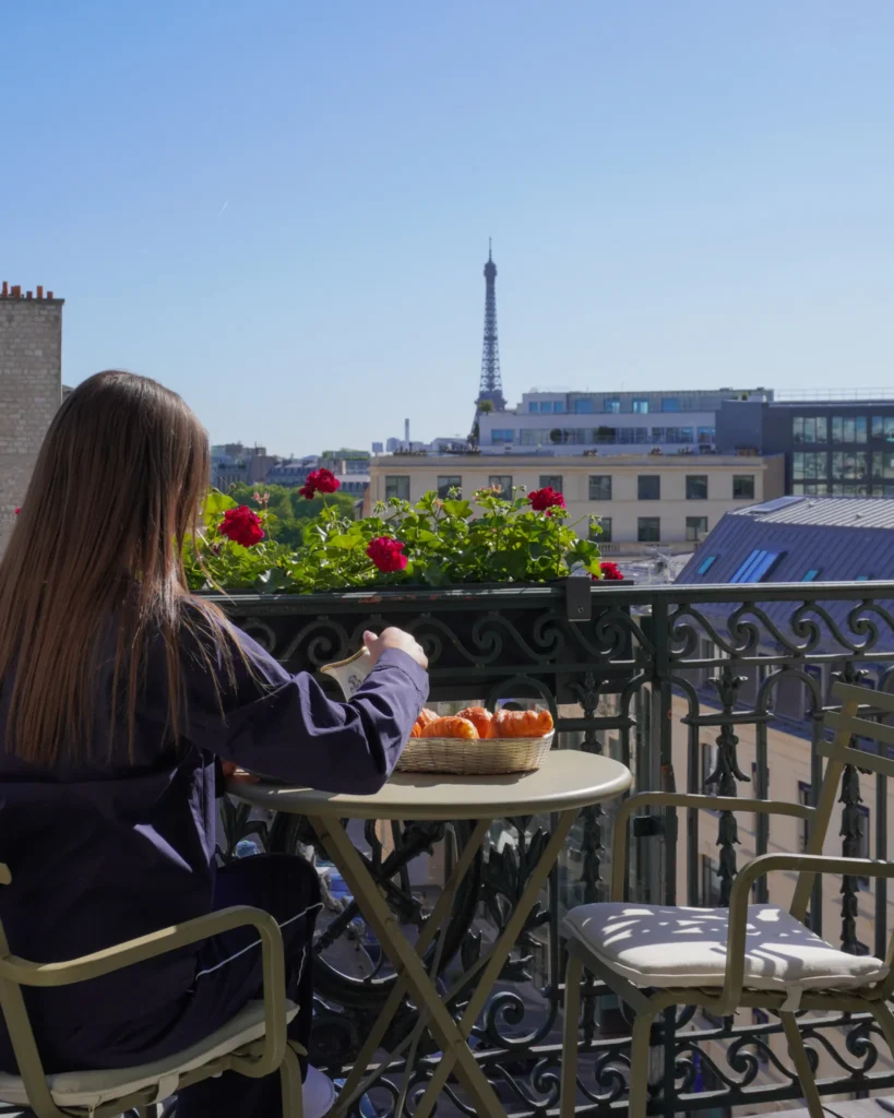 Paris balcony terrace with city views at Le Bristol Paris