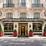 Grand entrance of Le Bristol Paris hotel