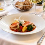 Elegant seafood dish served at Le Bristol Paris
