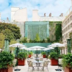 Elegant garden terrace at Le Bristol Paris
