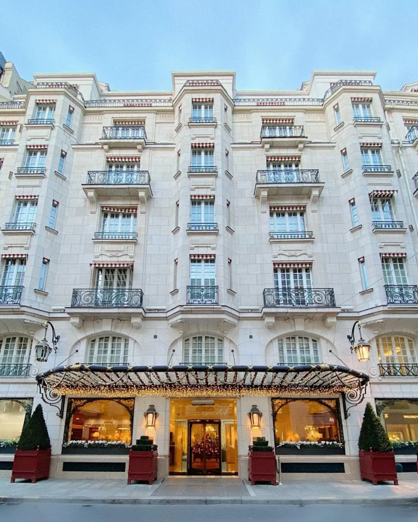 Classic facade of Le Bristol Paris hotel