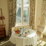 Elegant in-room dining setup at Le Bristol Paris