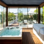 Private rooftop terrace with a plunge pool at Le Bristol Paris