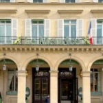 Historic exterior entrance of Le Meurice Paris