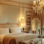 Elegant luxury bedroom at Le Meurice Paris