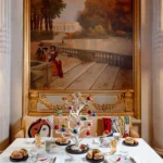 Elegant private dining setting at Le Meurice Paris