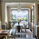 Elegant hotel interior with a view toward the terrace at Le Meurice Paris